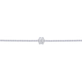 Asfour Crystal Tennis Bracelet With Flower Design In 925 Sterling Silver-BD0317